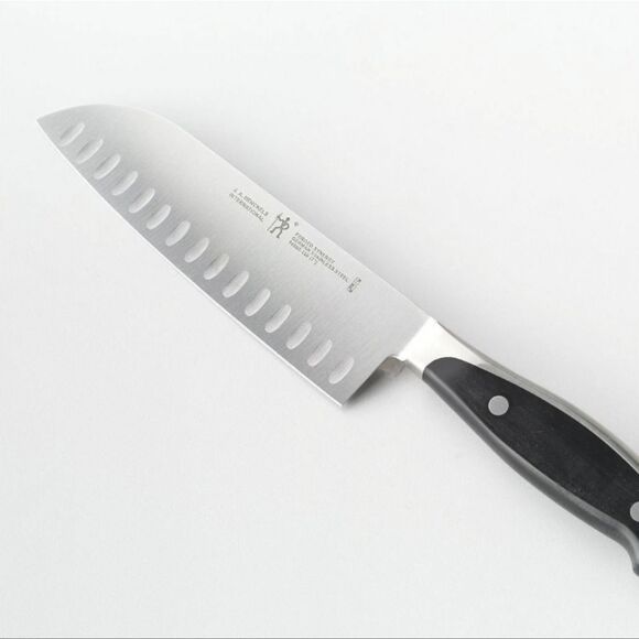 Henckels Synergy Forged Hollow Edge 7" Santoku Knife - Picture 6 of 8